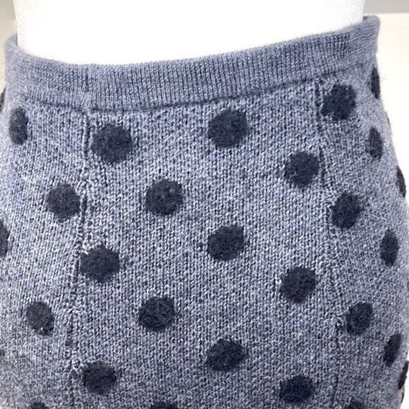 Thakoon Polka Dot Grey and Black Wool Blend Knit Skirt Size Small - Picture 4 of 8